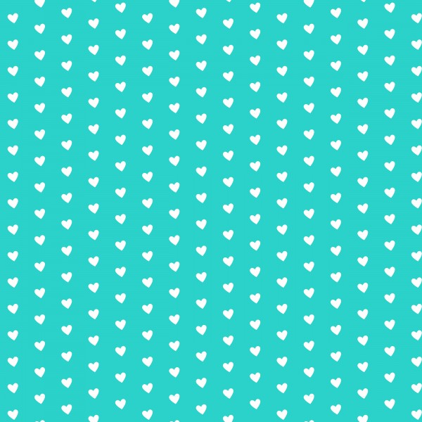 Sweet Aqua Heart Shape Pattern Print